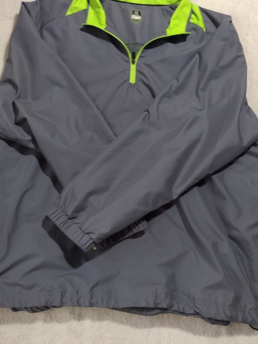 Grand Slam Golf Gray Performance Half-Zip Jacket with Lime Accents